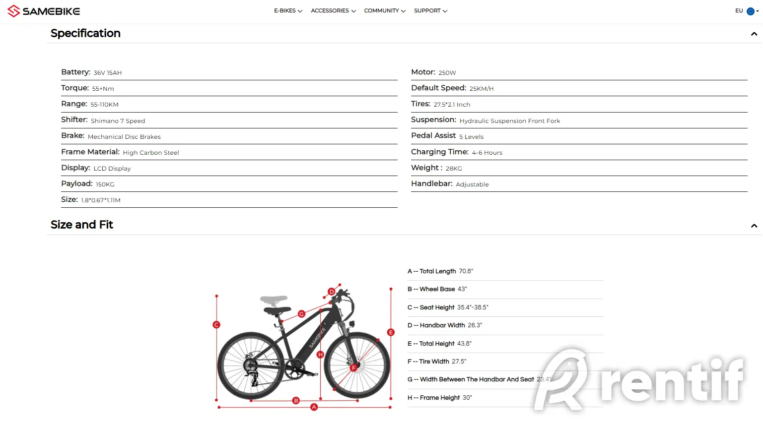 Rent elektriratast Samebike RS‑A01 MEN photo 3