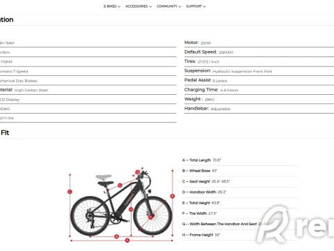 Rentida elektriratast Samebike RS‑A01 MEN foto 3